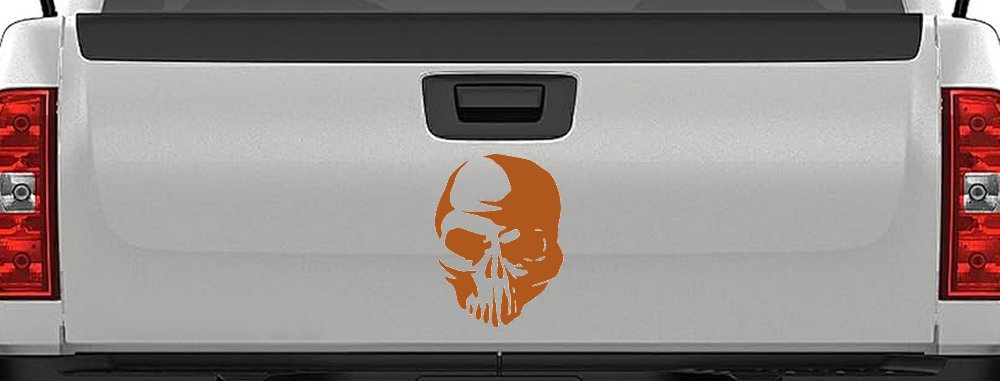 Tribal Skull Car or Truck Window Decal Sticker (Nut Brown)