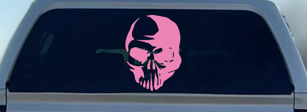 Tribal Skull Decal Sticker for Car Truck Window Vinyl Art (Pink)