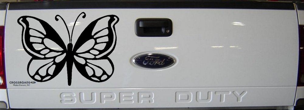 Butterfly Butterflies Car or Truck Window Decal Sticker (Black)
