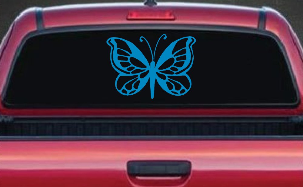 Butterfly Butterflies Car or Truck Window Decal Sticker (Blue)