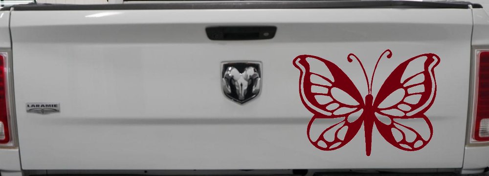 Butterfly Butterflies Car or Truck Window Decal Sticker (Burgundy)