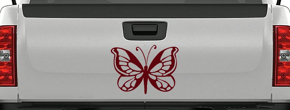 Butterfly Car Window Decal Vinyl Sticker Truck Laptop Decor (Purple Red)