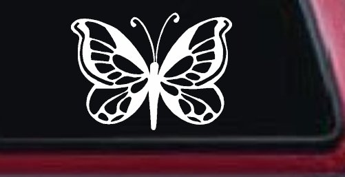 Butterfly Butterflies Car or Truck Window Decal Sticker (White)