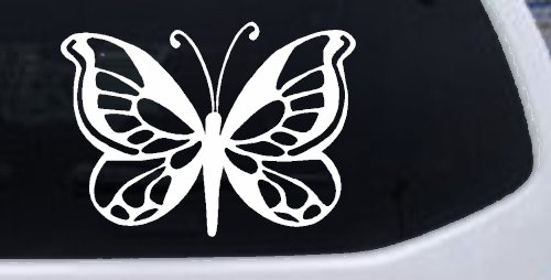 Butterfly Butterflies Car or Truck Window Decal Sticker (White)