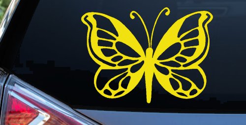 Butterfly Butterflies Car or Truck Window Decal Sticker (Yellow)