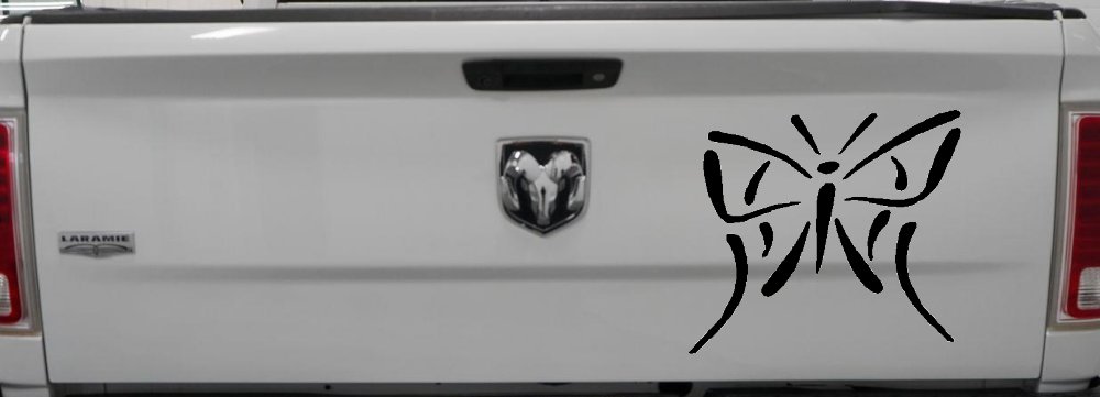 Tribal Butterfly Butterflies Car or Truck Window Decal Sticker (Black)