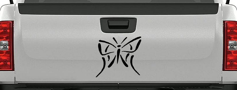 Tribal Butterfly Butterflies Car or Truck Window Decal Sticker (Black)