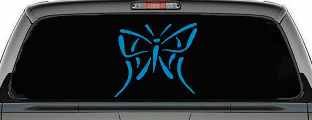 Tribal Butterfly Car Truck Window Vinyl Decal Sticker Decor (Blue)