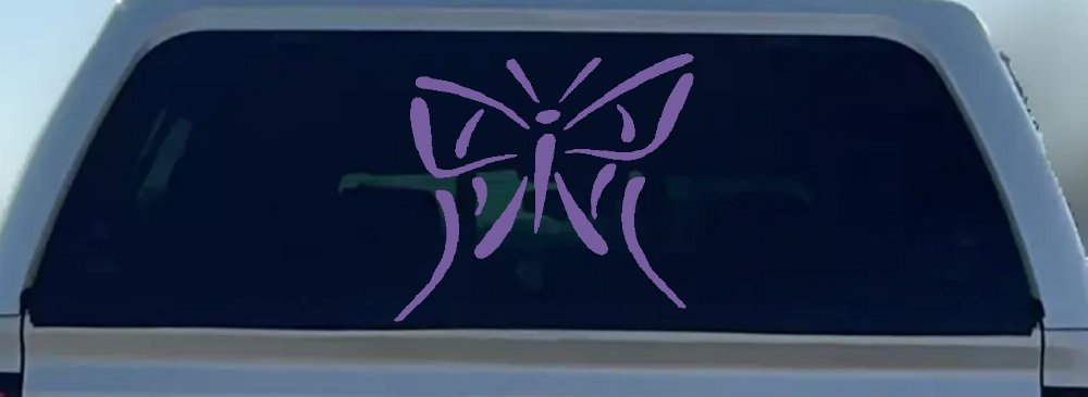 Tribal Butterfly Butterflies Car or Truck Window Decal Sticker (Purple)