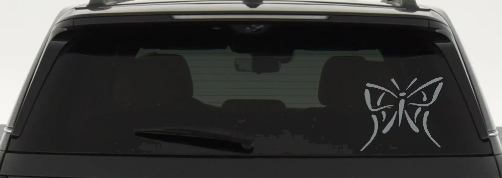 Tribal Butterfly Butterflies Car or Truck Window Decal Sticker (Telegrey)