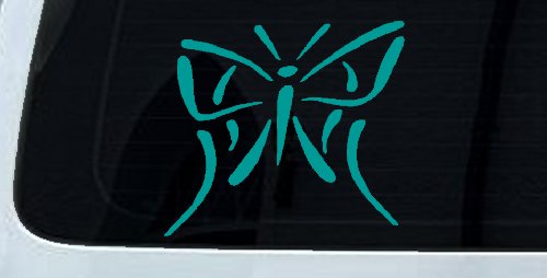 Tribal Butterfly Butterflies Car or Truck Window Decal Sticker (Turquoise)