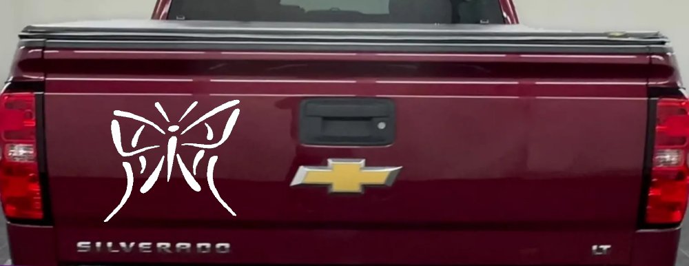 Tribal Butterfly Butterflies Car or Truck Window Decal Sticker (White)