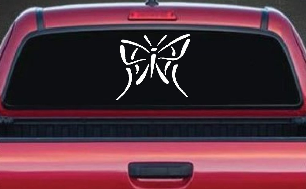 Tribal Butterfly Butterflies Car or Truck Window Decal Sticker (White)