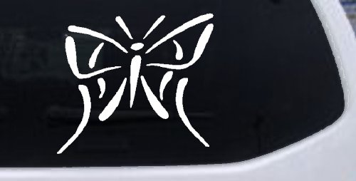 Tribal Butterfly Butterflies Car or Truck Window Decal Sticker (White)