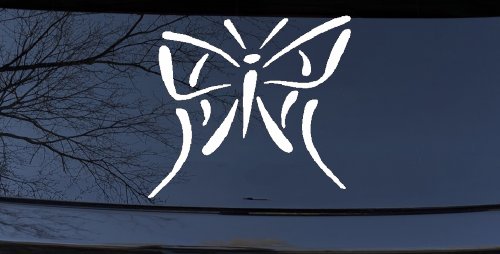 Tribal Butterfly Butterflies Car or Truck Window Decal Sticker (White)