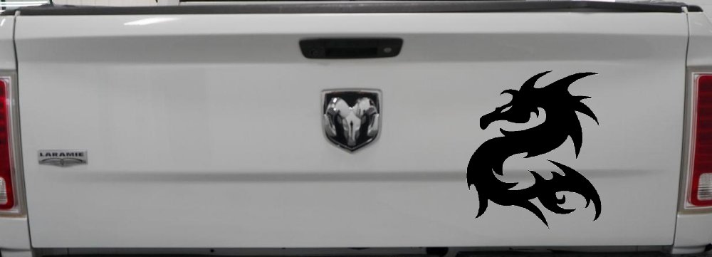 Tribal Dragon Car or Truck Window Decal Sticker (Black)