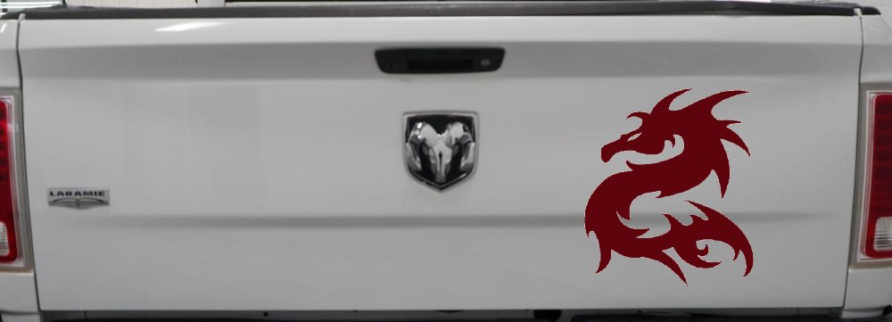 Tribal Dragon Car or Truck Window Decal Sticker (Purple Red)