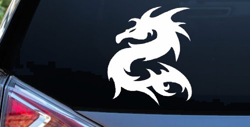 Tribal Dragon Car or Truck Window Decal Sticker (White)