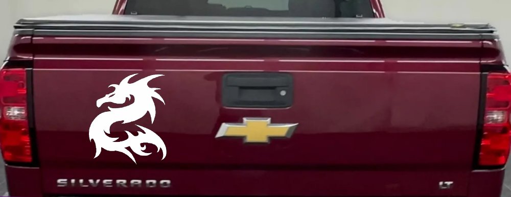 Tribal Dragon Car or Truck Window Decal Sticker (White)
