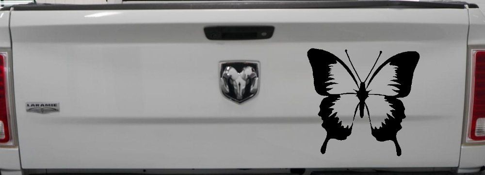 Butterfly Butterflies Car or Truck Window Decal Sticker (Black)