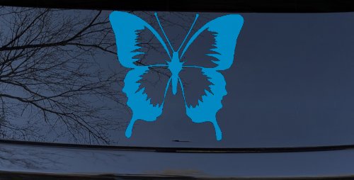 Butterfly Butterflies Car or Truck Window Decal Sticker (Blue)