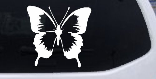 Butterfly Butterflies Car or Truck Window Decal Sticker (White)
