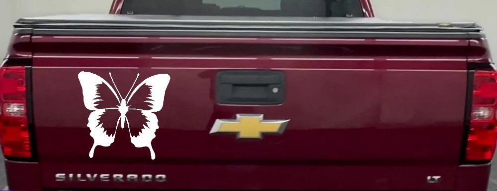 Butterfly Butterflies Car or Truck Window Decal Sticker (White)
