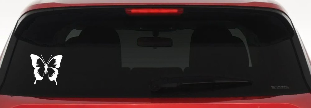 Butterfly Butterflies Car or Truck Window Decal Sticker (White)