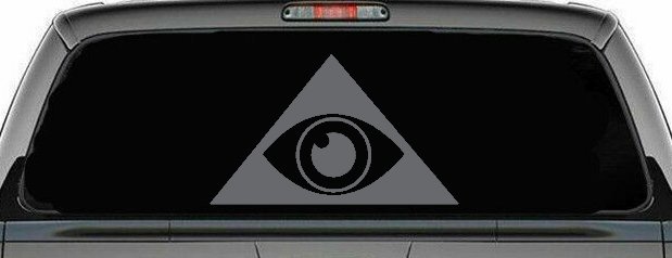 Illuminati Eye Decal Sticker for Car Truck Window - Vinyl Graphic (Silver)