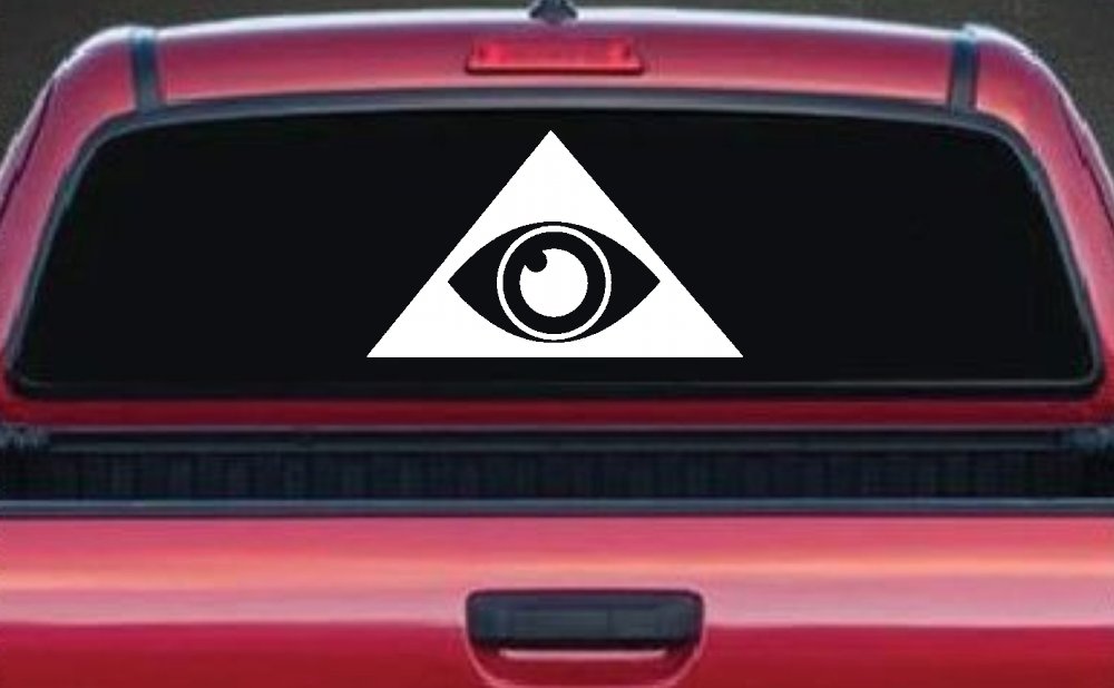 Illuminati Eye Decal Sticker for Car Truck Window - Vinyl Graphic (White)