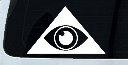Illuminati Eye Car or Truck Window Decal Sticker (White)