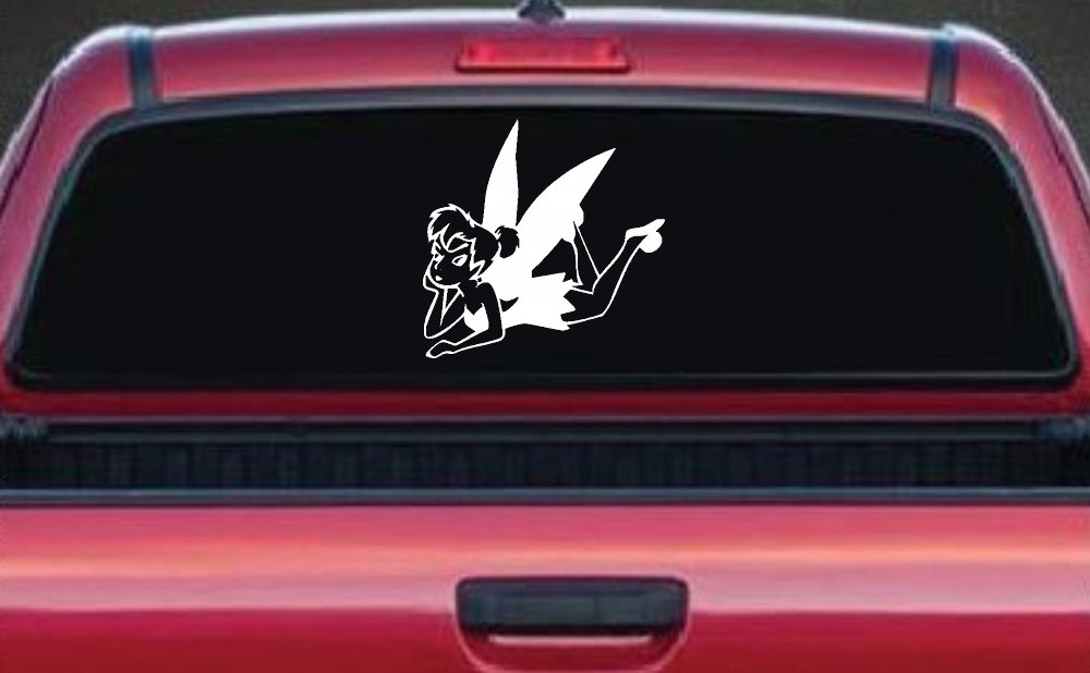Tinkerbell Tinker Bell Laying Fairy Tale Cartoons Car or Truck Window Decal Sticker