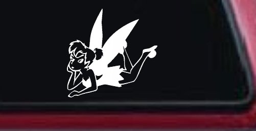 Tinkerbell Tinker Bell Laying Fairy Tale Cartoons Car or Truck Window Decal Sticker