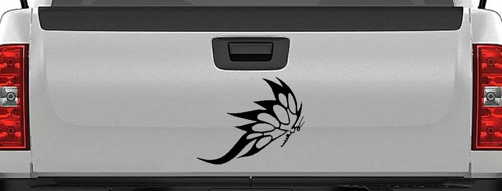 Tribal Butterfly Butterflies Car or Truck Window Decal Sticker (Black)