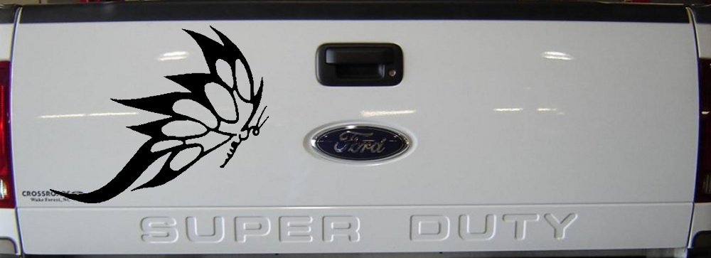 Tribal Butterfly Butterflies Car or Truck Window Decal Sticker (Black)