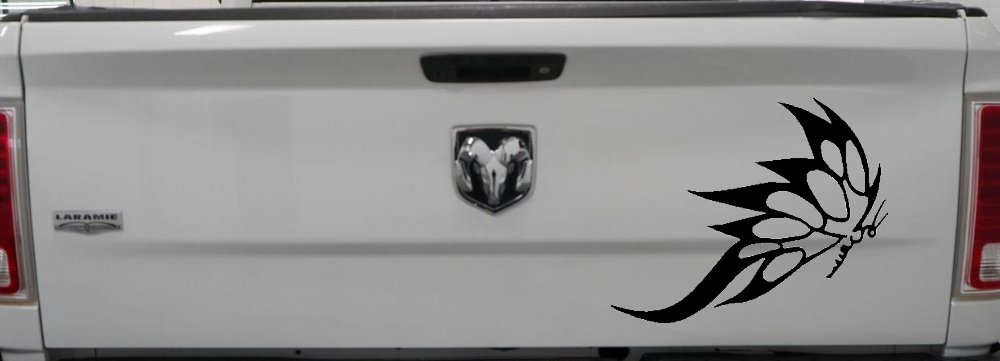 Tribal Butterfly Butterflies Car or Truck Window Decal Sticker (Black)