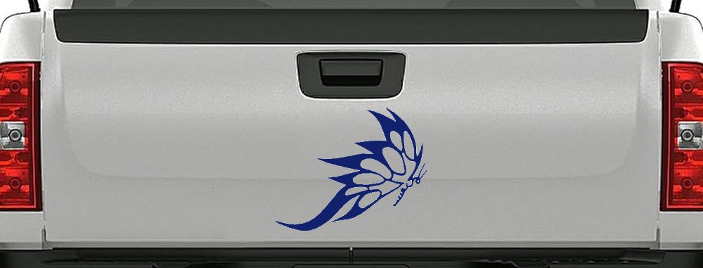 Tribal Butterfly Butterflies Car or Truck Window Decal Sticker (Navy)