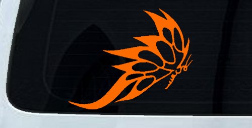 Tribal Butterfly Butterflies Car or Truck Window Decal Sticker (Orange)