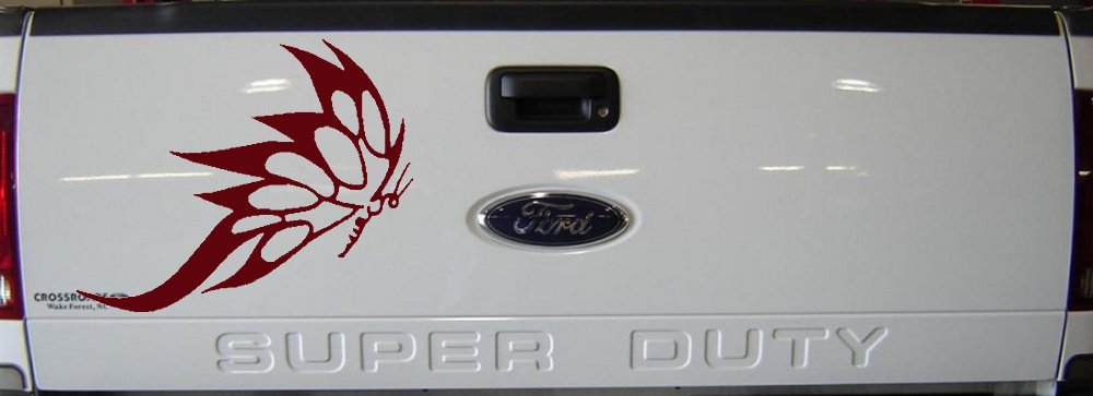 Tribal Butterfly Butterflies Car or Truck Window Decal Sticker (Purple Red)