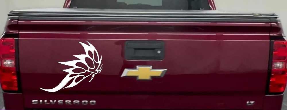 Tribal Butterfly Butterflies Car or Truck Window Decal Sticker (White)
