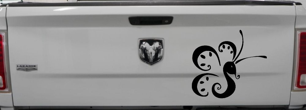 Tribal Butterfly Butterflies Car or Truck Window Decal Sticker (Black)