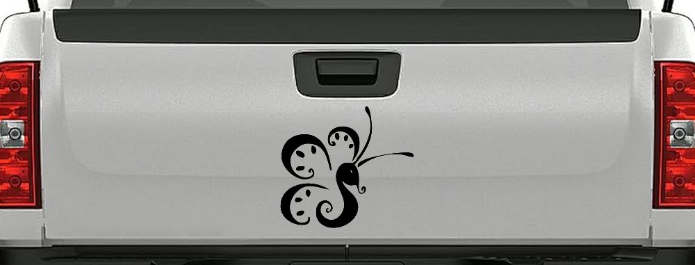 Tribal Butterfly Butterflies Car or Truck Window Decal Sticker (Black)