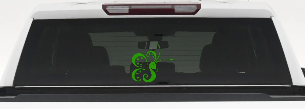 Tribal Butterfly Butterflies Car or Truck Window Decal Sticker (Lime)