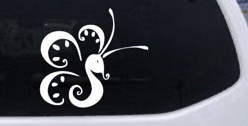 Tribal Butterfly Butterflies Car or Truck Window Decal Sticker (White)