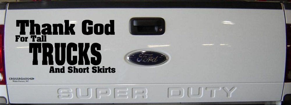 Thank God For Tall Trucks and Short Skirts Funny Car or Truck Window Decal Sticker (Black)