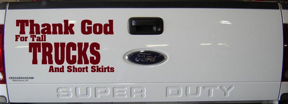 Thank God For Tall Trucks and Short Skirts Funny Car or Truck Window Decal Sticker