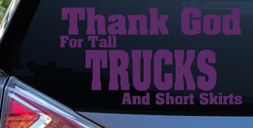 Thank God For Tall Trucks and Short Skirts Funny Car or Truck Window Decal Sticker