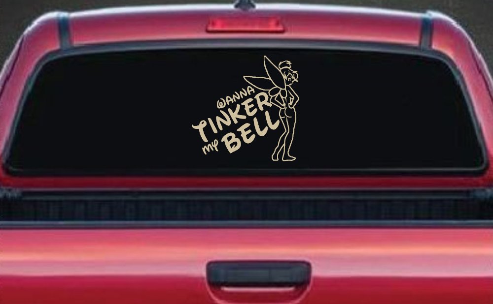 Wanna Tinker My Bell Tinkerbell Car or Truck Window Decal Sticker (Desert Sand)