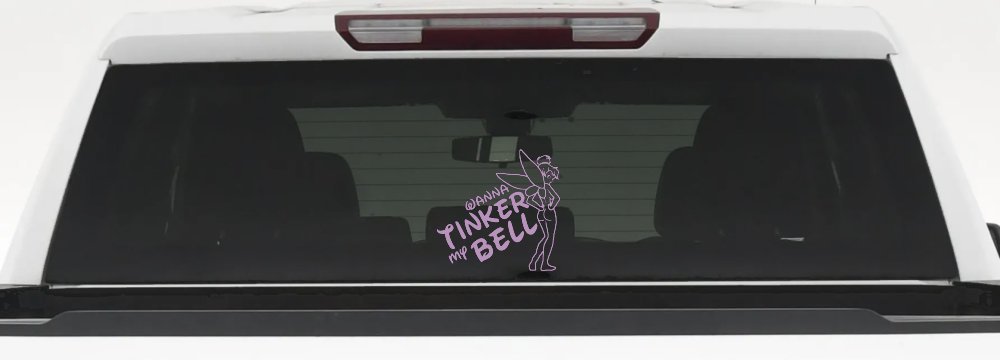 Wanna Tinker My Bell Tinkerbell Car or Truck Window Decal Sticker (Lilac)