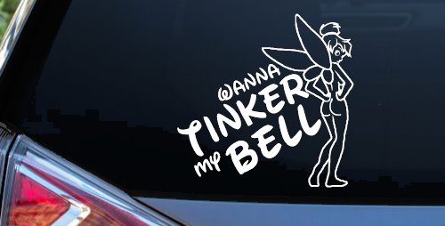 Wanna Tinker My Bell Tinkerbell Car Truck Window Decal Sticker (White)